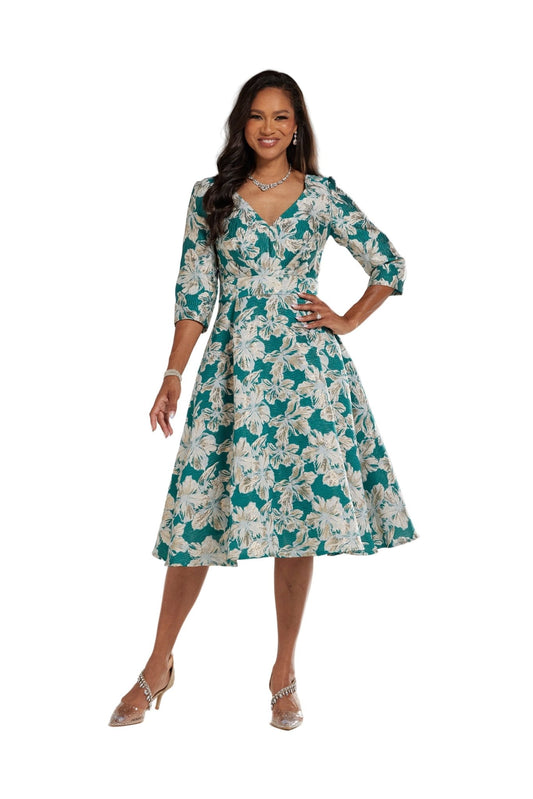 Textural Blossoms Dress by EY Boutique